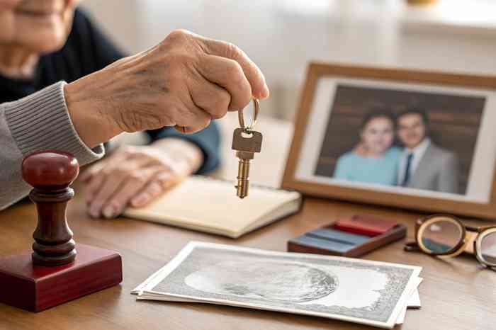 Ältere Person mit Schlüssel in der Hand - © Liana - stock.adobe.com