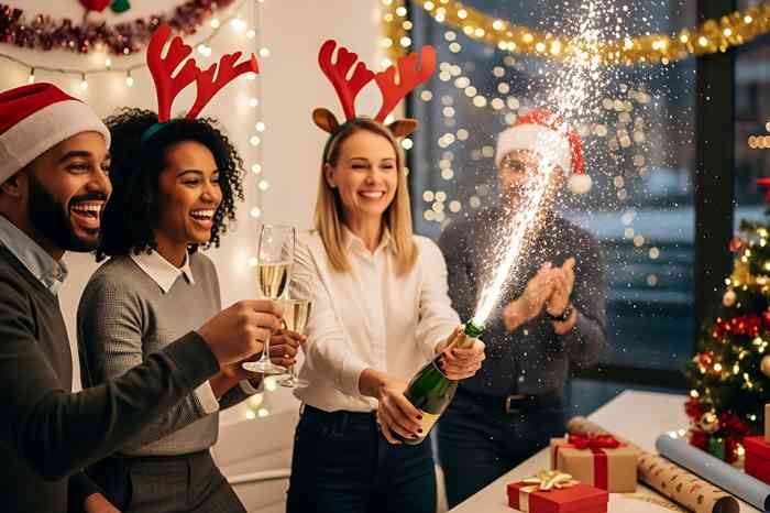 Personen bei Weihnachtsfeier - © Thiago - stock.adobe.com